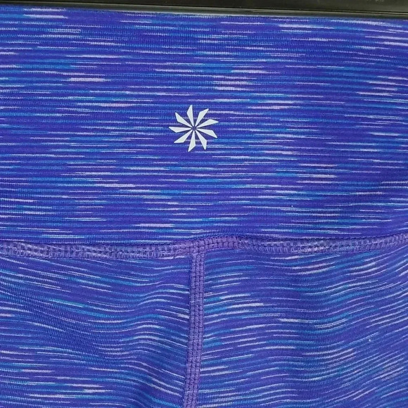 {Athleta} Purple Spacedye Print Activewear  Leggings - Picture 9 of 12